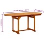 Solid acacia wood garden dining table (120-170)x80x75 cm