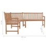 Garden corner bench solid teak wood 185x185x90 cm by vidaXL, garden benches - Ref: Foro24-316625, Price: 491,99 €, Discount: %