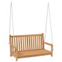 Banco balancín de madera maciza de teca 114x60x64 cm de vidaXL, Balancines de jardín - Ref: Foro24-316628, Precio: 172,06 €, ...