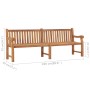 Solid teak wood garden bench 228 cm