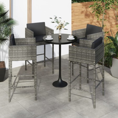 Kitchen stools with cushions 4 units gray synthetic rattan by vidaXL, Garden chairs - Ref: Foro24-316661, Price: 221,99 €, Di...