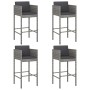 Kitchen stools with cushions 4 units gray synthetic rattan by vidaXL, Garden chairs - Ref: Foro24-316661, Price: 221,99 €, Di...