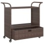 Barwagen mit Schublade aus braunem synthetischem Rattan, 100 x 45 x 97 cm von vidaXL, Küchen- und Speisewagen - Ref: Foro24-3...