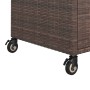 Bar cart with drawer brown synthetic rattan 100x45x97 cm