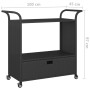 Bar cart with black synthetic rattan drawer 100x45x97 cm