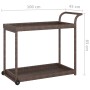 Brown synthetic rattan bar cart 100x45x83 cm