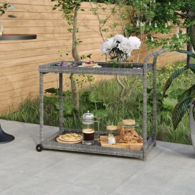 Gray synthetic rattan bar cart 100x45x83 cm by vidaXL, Kitchen and dining carts - Ref: Foro24-316667, Price: 93,99 €, Discoun...