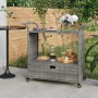 Barwagen mit Schublade synthetisches Rattan grau 100x45x97 cm von vidaXL, Küchen- und Speisewagen - Ref: Foro24-316664, Preis...