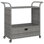 Barwagen mit Schublade synthetisches Rattan grau 100x45x97 cm von vidaXL, Küchen- und Speisewagen - Ref: Foro24-316664, Preis...