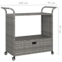 Barwagen mit Schublade synthetisches Rattan grau 100x45x97 cm von vidaXL, Küchen- und Speisewagen - Ref: Foro24-316664, Preis...