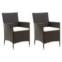 Garden chairs with cushions, 2 units, synthetic brown rattan by vidaXL, Garden chairs - Ref: Foro24-316679, Price: 143,99 €, ...