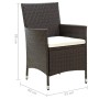 Garden chairs with cushions, 2 units, synthetic brown rattan by vidaXL, Garden chairs - Ref: Foro24-316679, Price: 143,99 €, ...