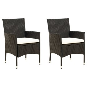 Garden chairs 2 units with black synthetic rattan cushions by vidaXL, Garden chairs - Ref: Foro24-316680, Price: 115,26 €, Di...