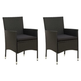 Garden chairs 2 units with black synthetic rattan cushions by vidaXL, Garden chairs - Ref: Foro24-316681, Price: 120,25 €, Di...