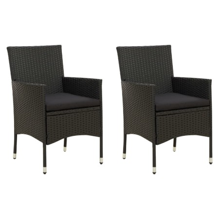 Garden chairs 2 units with black synthetic rattan cushions by vidaXL, Garden chairs - Ref: Foro24-316681, Price: 120,99 €, Di...