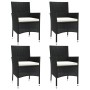 Garden chairs 4 units with black synthetic rattan cushions by vidaXL, Garden chairs - Ref: Foro24-316688, Price: 223,39 €, Di...