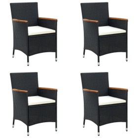 Garden dining chairs 4 units black synthetic rattan by vidaXL, Garden chairs - Ref: Foro24-316695, Price: 263,99 €, Discount: %