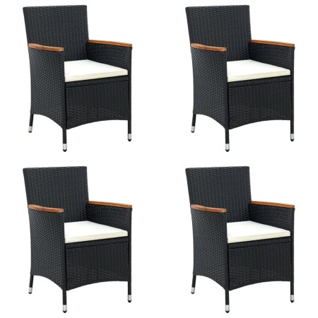 Garden dining chairs 4 units black synthetic rattan by vidaXL, Garden chairs - Ref: Foro24-316695, Price: 290,94 €, Discount: %