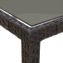 Garden table tempered glass synthetic rattan 90x90x75 cm brown by vidaXL, Garden tables - Ref: Foro24-316697, Price: 94,11 €,...