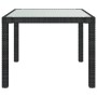 Tempered glass garden table with synthetic rattan, 90x90x75 cm, black. by vidaXL, Garden tables - Ref: Foro24-316698, Price: ...