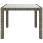 Garden table with tempered glass and synthetic rattan, 90x90x75 cm, gray. by vidaXL, Garden tables - Ref: Foro24-316700, Pric...