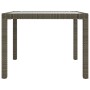 Garden table with tempered glass and synthetic rattan, 90x90x75 cm, gray. by vidaXL, Garden tables - Ref: Foro24-316700, Pric...