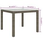 Garden table with tempered glass and synthetic rattan, 90x90x75 cm, gray. by vidaXL, Garden tables - Ref: Foro24-316700, Pric...