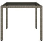 Mesa jardín vidrio templado ratán sintético 90x90x75 cm gris de vidaXL, Mesas de jardín - Ref: Foro24-316701, Precio: 72,07 €...