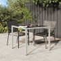 Garden table with tempered glass and synthetic rattan, 90x90x75 cm, white. by vidaXL, Garden tables - Ref: Foro24-316702, Pri...