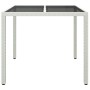 Garden table with tempered glass and synthetic rattan, 90x90x75 cm, white. by vidaXL, Garden tables - Ref: Foro24-316702, Pri...