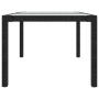 Mesa jardín vidrio templado ratán sintético 150x90x75 cm negro de vidaXL, Mesas de jardín - Ref: Foro24-316705, Precio: 132,2...