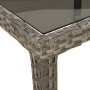 Gartentisch aus gehärtetem Glas und synthetischem Rattan, 150 x 90 x 75 cm, grau von vidaXL, Gartentische - Ref: Foro24-31670...