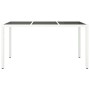 Mesa jardín vidrio templado ratán sintético 150x90x75 cm blanco de vidaXL, Mesas de jardín - Ref: Foro24-316709, Precio: 128,...