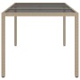 Gartentisch aus gehärtetem Glas und synthetischem Rattan, 150 x 90 x 75 cm, beige von vidaXL, Gartentische - Ref: Foro24-3167...