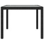 Black synthetic rattan tempered glass garden table 190x90x75 cm by vidaXL, Garden tables - Ref: Foro24-316712, Price: 159,99 ...