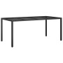 Black synthetic rattan tempered glass garden table 190x90x75 cm by vidaXL, Garden tables - Ref: Foro24-316713, Price: 132,99 ...