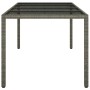 Mesa jardín vidrio templado ratán sintético gris 190x90x75 cm