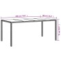 Tempered glass garden table gray synthetic rattan 190x90x75 cm by vidaXL, Garden tables - Ref: Foro24-316715, Price: 133,99 €...