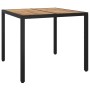 PE rattan garden table solid black acacia wood 90x90x75 cm by vidaXL, Garden tables - Ref: Foro24-316718, Price: 130,99 €, Di...