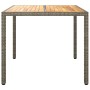 PE rattan garden table with solid gray acacia wood, 90x90x75 cm. by vidaXL, Garden tables - Ref: Foro24-316719, Price: 127,97...