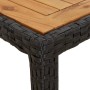 Mesa de jardín madera acacia ratán sintético negra 190x90x75 cm