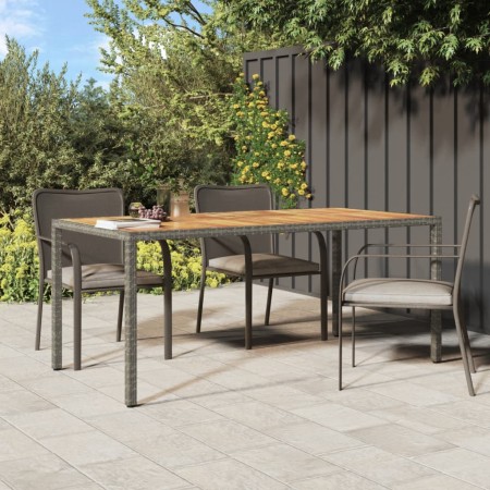 Mesa de jardín madera acacia ratán sintético gris 190x90x75 cm de vidaXL, Mesas de jardín - Ref: Foro24-316723, Precio: 150,5...