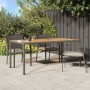 Gartentisch aus Akazienholz synthetisches Rattan grau 190x90x75