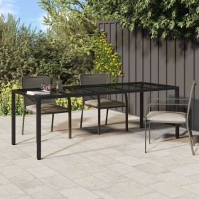 Black PE rattan tempered glass garden table 250x100x75 cm by vidaXL, Garden tables - Ref: Foro24-316726, Price: 223,72 €, Dis...