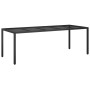 Black PE rattan tempered glass garden table 250x100x75 cm by vidaXL, Garden tables - Ref: Foro24-316726, Price: 223,99 €, Dis...