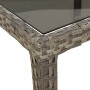 Gray PE rattan tempered glass garden table 250x100x75 cm