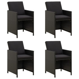 Garden chairs 4 units with black synthetic rattan cushions by vidaXL, Garden chairs - Ref: Foro24-316746, Price: 212,26 €, Di...