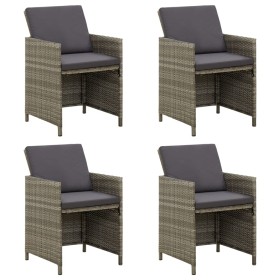 Garden chairs 4 units with gray synthetic rattan cushions by vidaXL, Garden chairs - Ref: Foro24-316747, Price: 271,99 €, Dis...