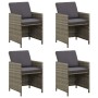 Garden chairs 4 units with gray synthetic rattan cushions by vidaXL, Garden chairs - Ref: Foro24-316747, Price: 273,59 €, Dis...