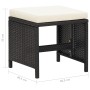 Garden stools 4 units and black synthetic rattan cushions by vidaXL, Garden chairs - Ref: Foro24-316748, Price: 112,99 €, Dis...